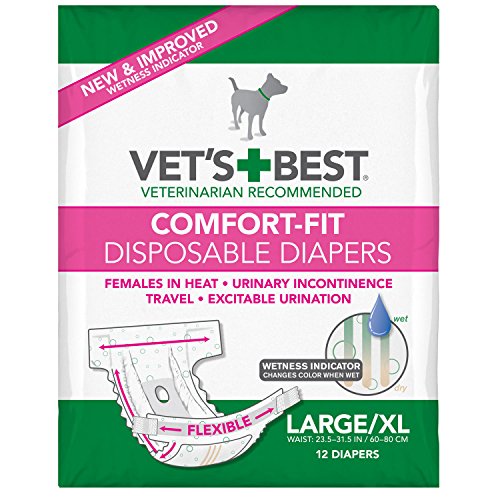 Vet's Best Comfort-Fit Disposable Diapers - Female Dog - Large/XL  (12 units)