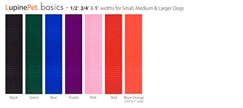 LupinePet 3/4-inch-wide - PINK - 4' DOG LEASH with Padded Handle (122 CM)