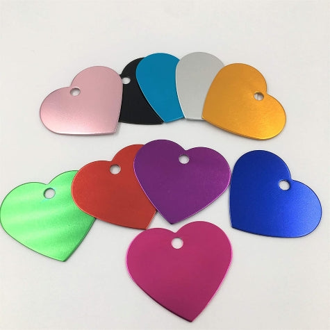 GoScribe Pet Tag Anodized Heart Tags - SILVER/SMALL