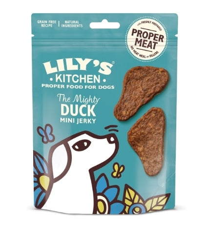 [101170-1] Lily's Kitchen The Mighty Duck Mini Jerky Grain Free Dog Treats - 70G