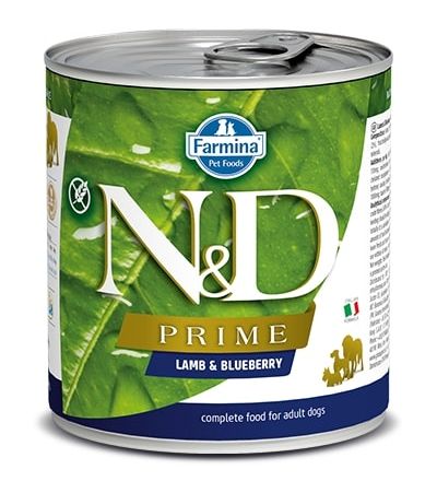 [2170220137] Farmina N&D Prime - ADULT DOG -  Grain Free Wet Food  - Lamb & Blueberry 285g Grs.