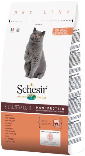 [C02044748] Schesir Cat Dry Food - Sterilized & Light CHICKEN - 1.5kg