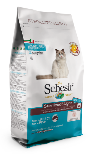 [C02044750] Schesir Cat Dry Food - Sterilized & Light FISH - 1.5kg