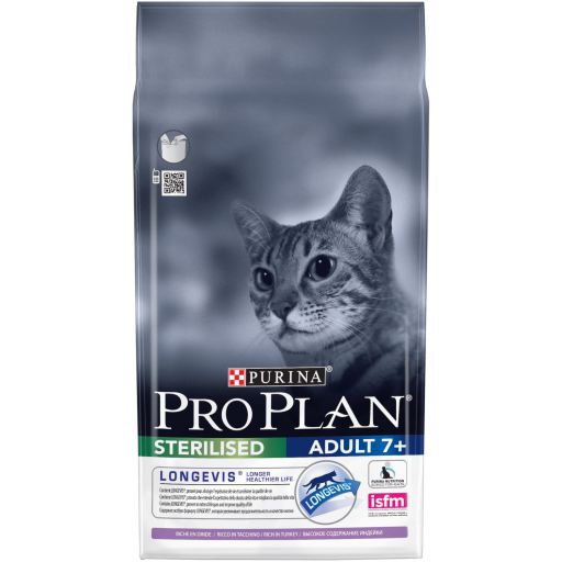 Pro Plan Sterilised SENIOR 7+ Longevis - Dry Car Food with Turkey - 1.5kg