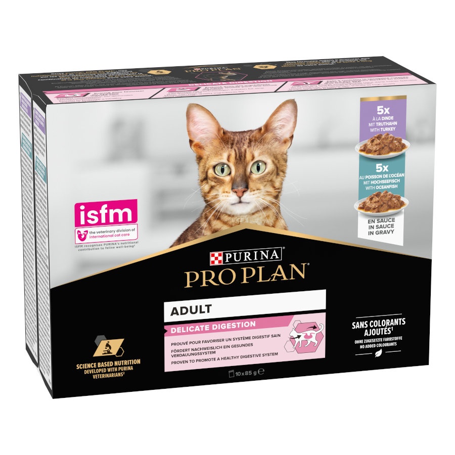Pro Plan Delicate Digestion Wet Cat Food. Turkey and Ocean Fish Mix Flavor Pack - 85g