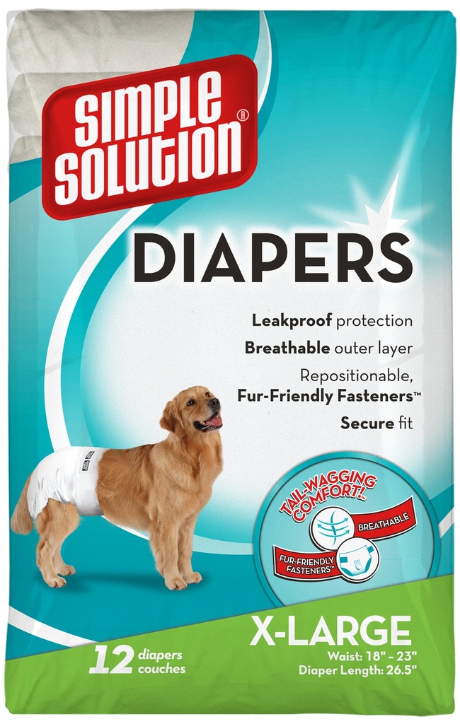 Disposal Diapers SS - FEMALE DOG - XXL (34 kg / waist 56 - 94 cm) 12 Diapers