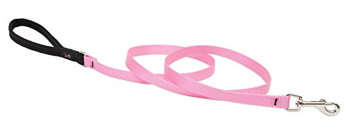 LupinePet 1/2-inch-wide - PINK - 4' DOG LEASH with Padded Handle (122cm)