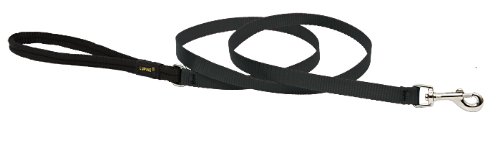 LupinePet 1/2-inch-wide - BLACK - 4' DOG LEASH with Padded Handle (122cm)